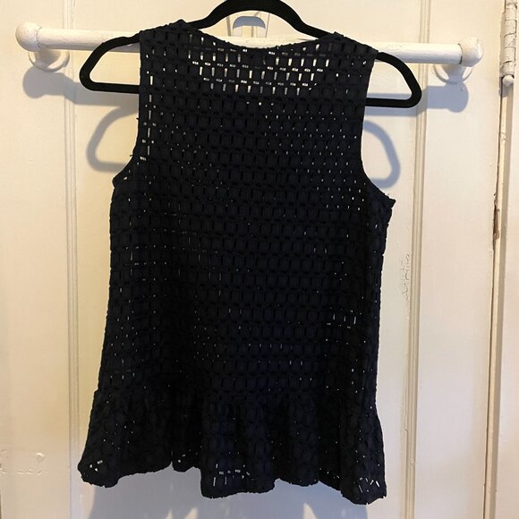 Crown and Ivy | Women’s Navy Eyelet Top | XS - Picture 4 of 6